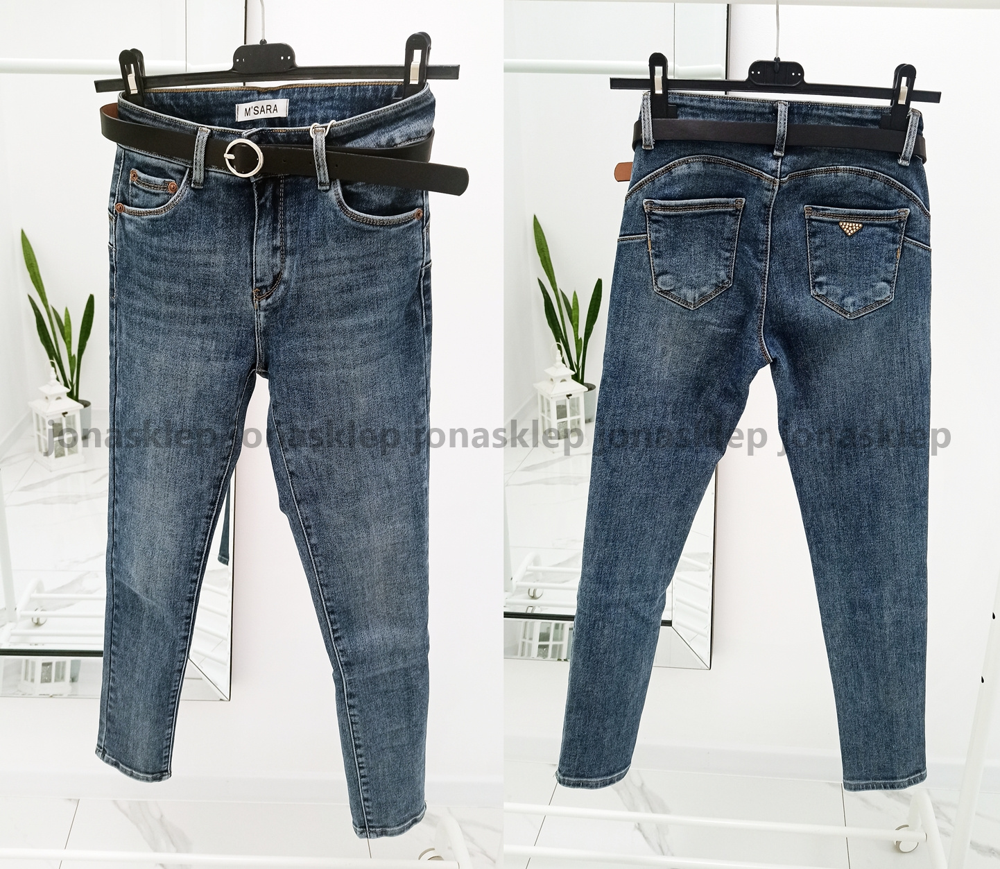 Jeansy damskie PUSH UP casual jasne