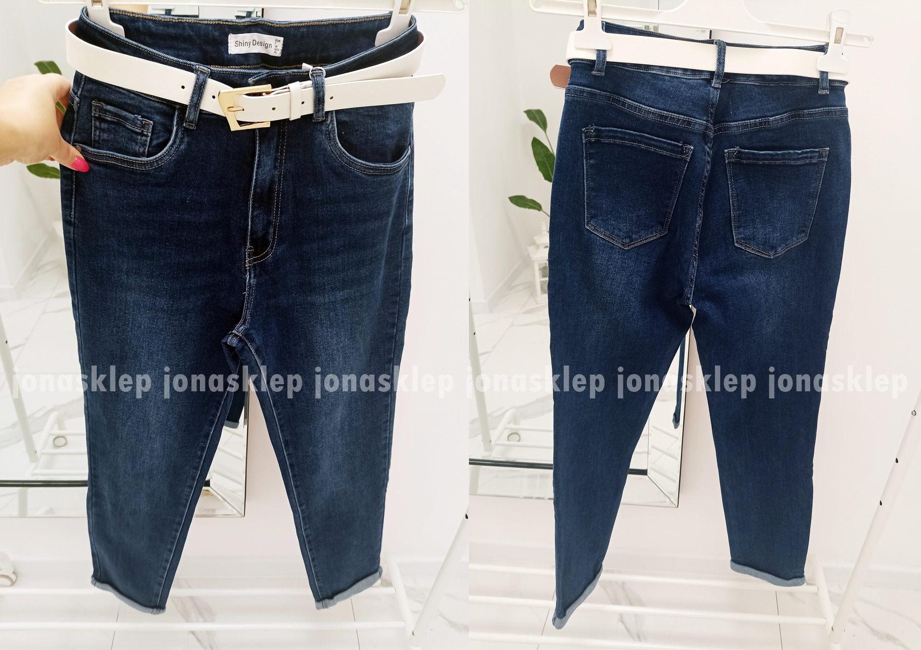 MAYBE mom fit casual ciemne baggy PLUS SIZE