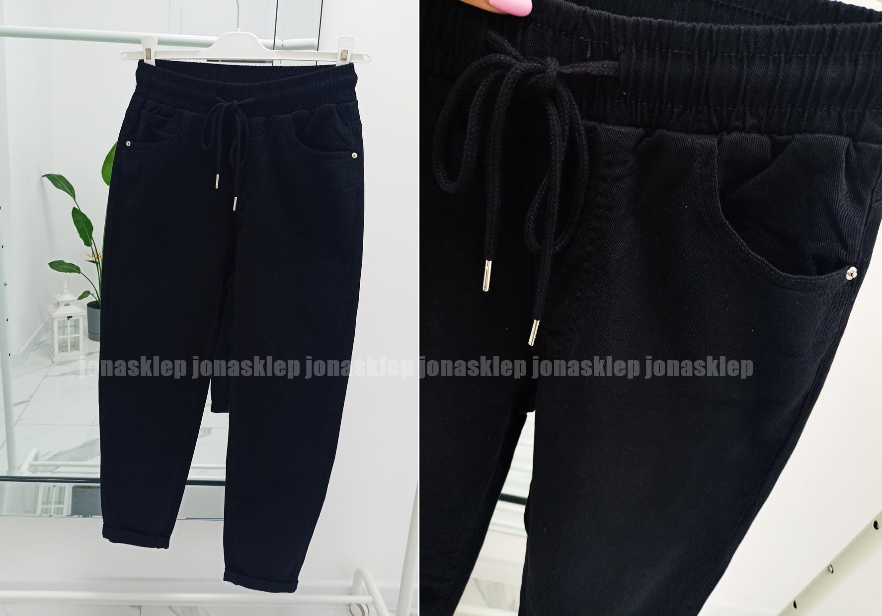 GUMKI black ściągacz joggery czarne PLUS SIZE