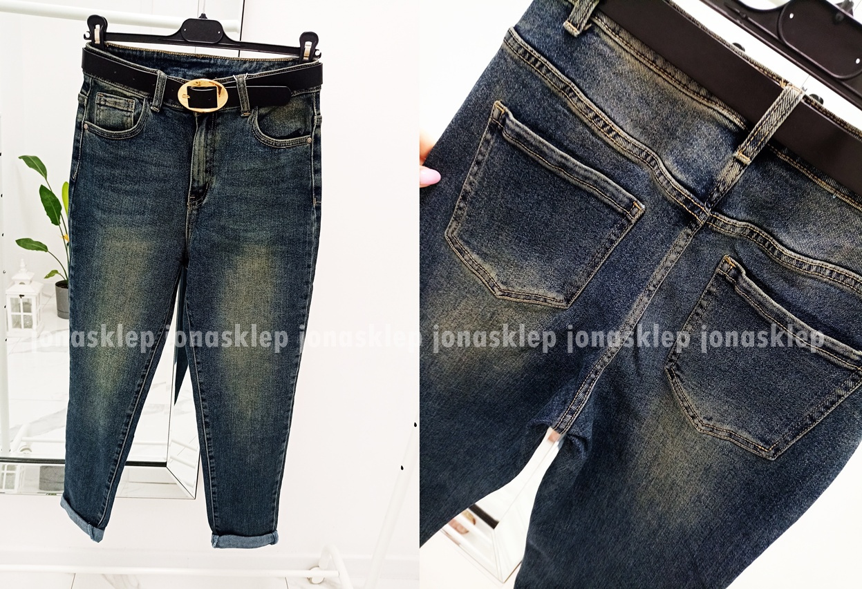 MAYBE mom fit casual ciemne baggy PLUS SIZE
