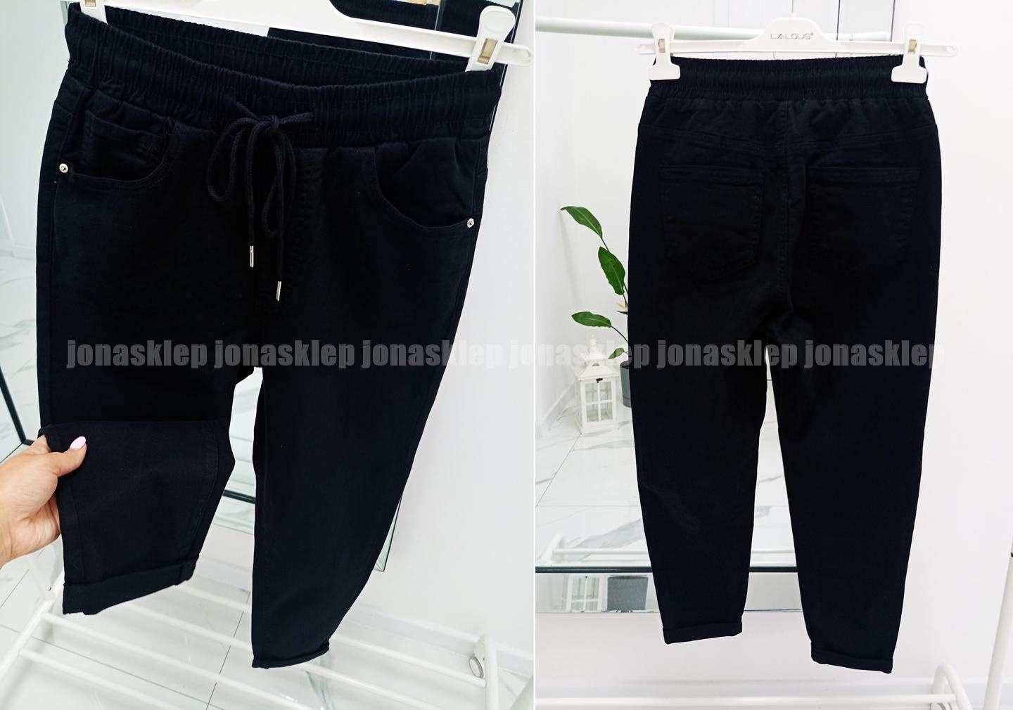 GUMKI black ściągacz joggery czarne PLUS SIZE