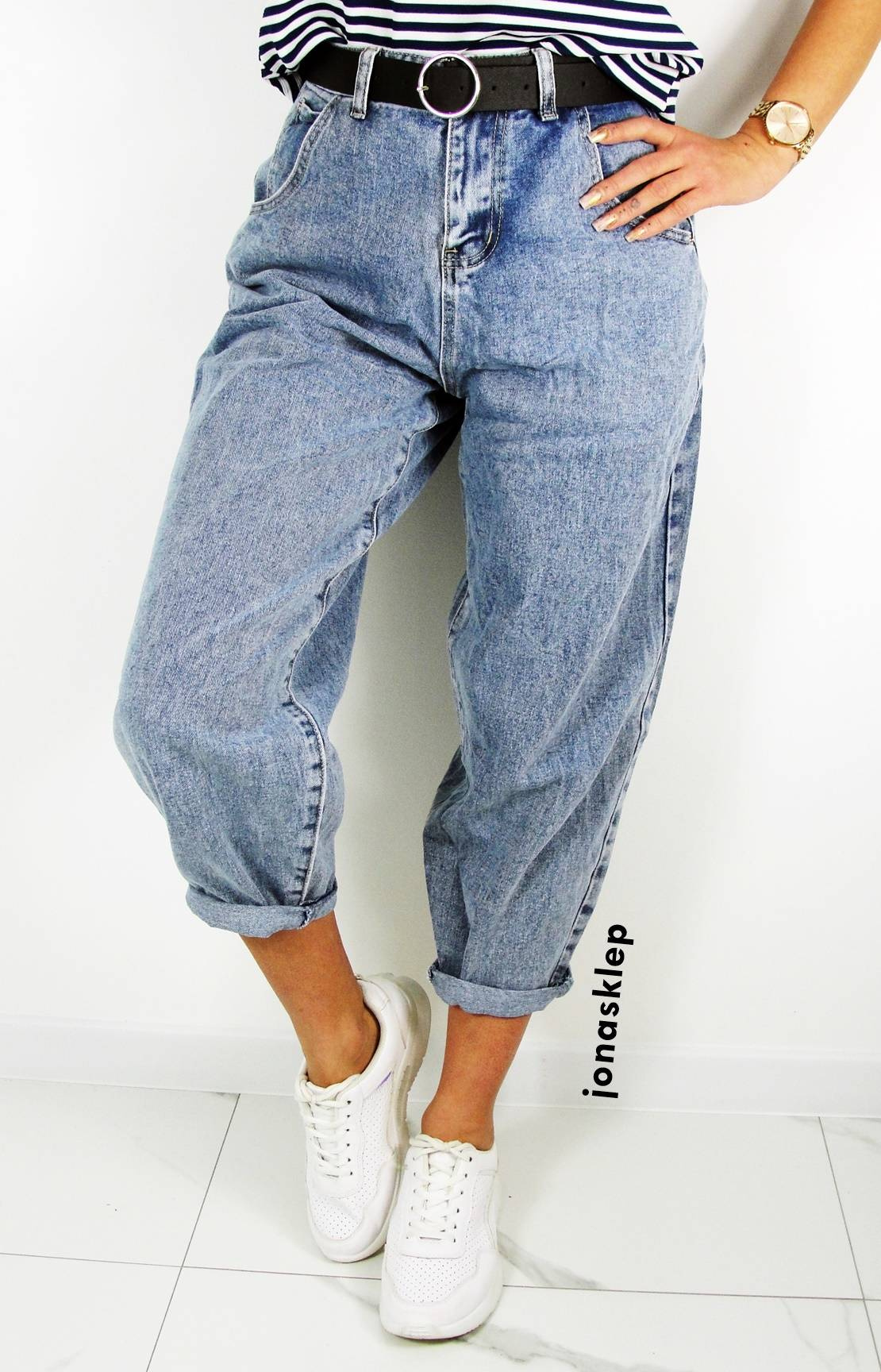 PAPERBAG JEANS pasek new look LUŹNE