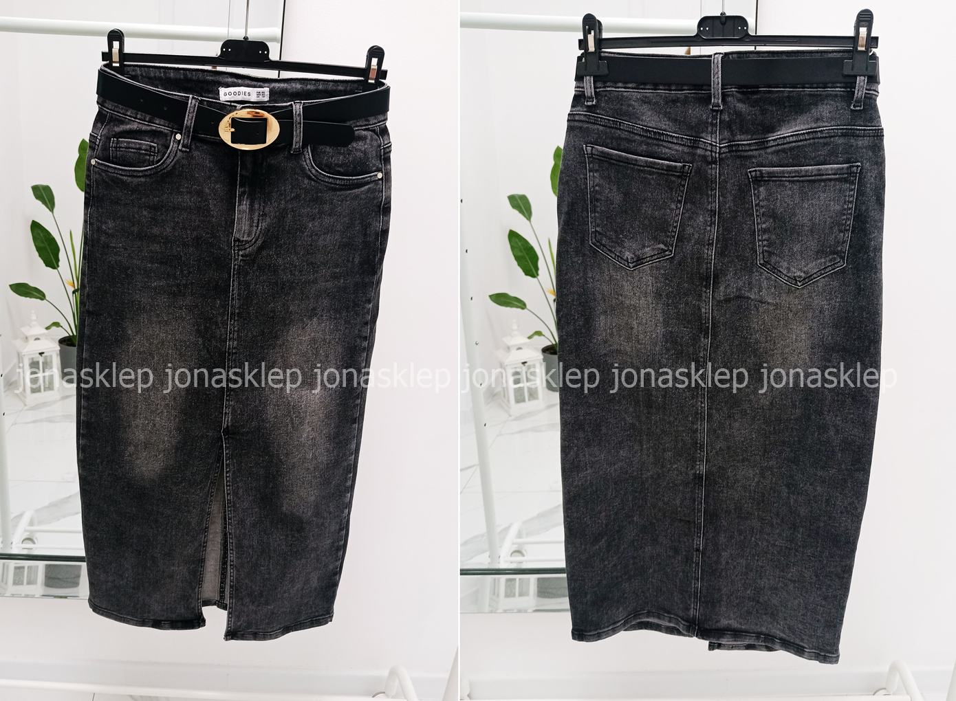 Elegancka jeans Spódnica MAXI MIDI rozporek PLUS SIZE