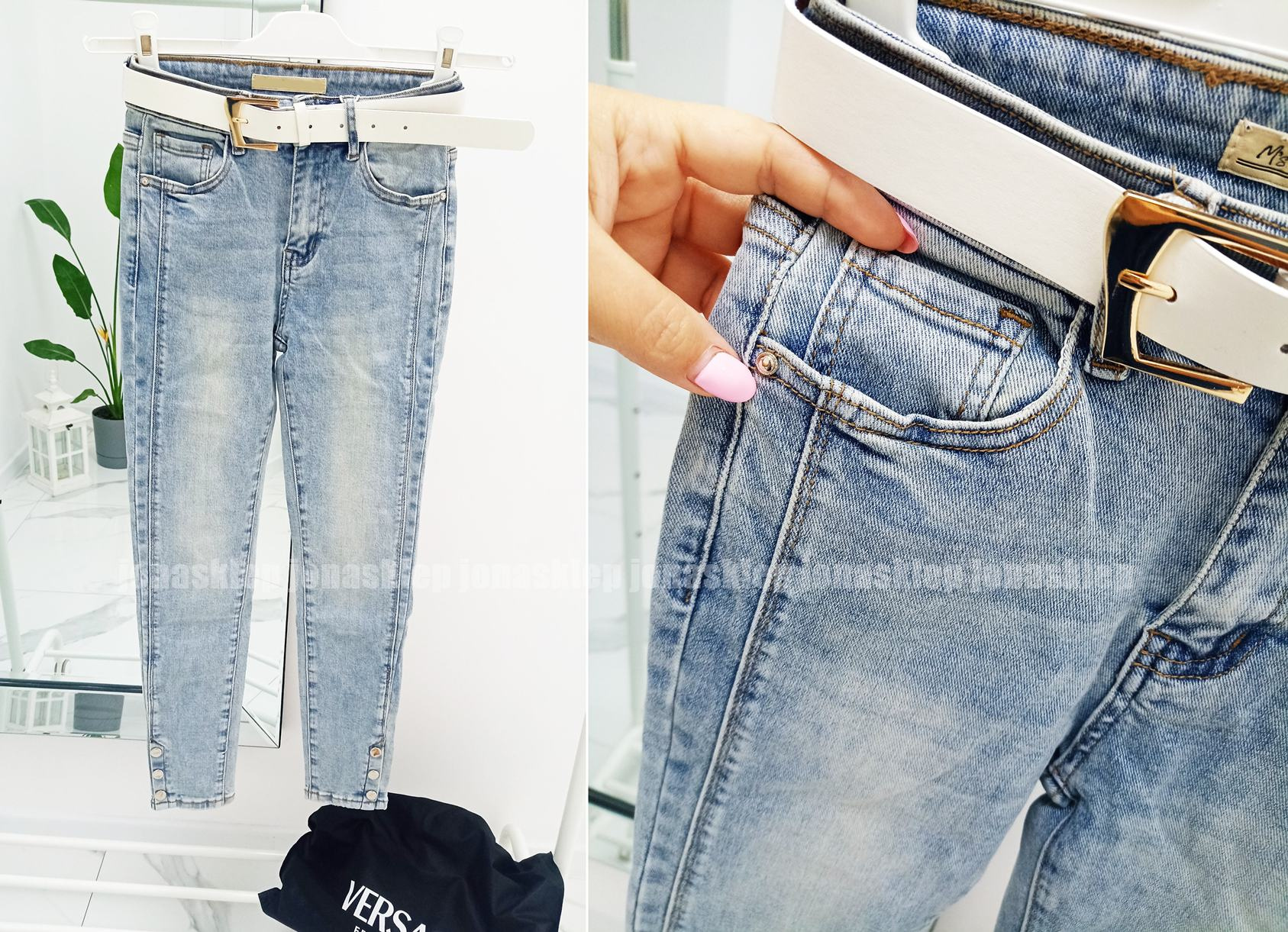 Jasne spodnie SNAPS JEANS napy dżety