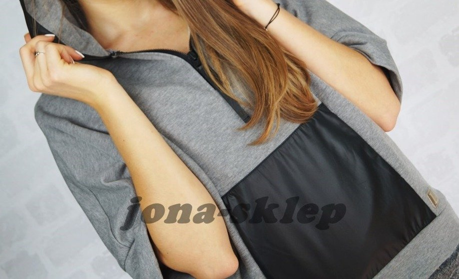 CASUAL BLUZA Z KIESZONKĄ gray dark