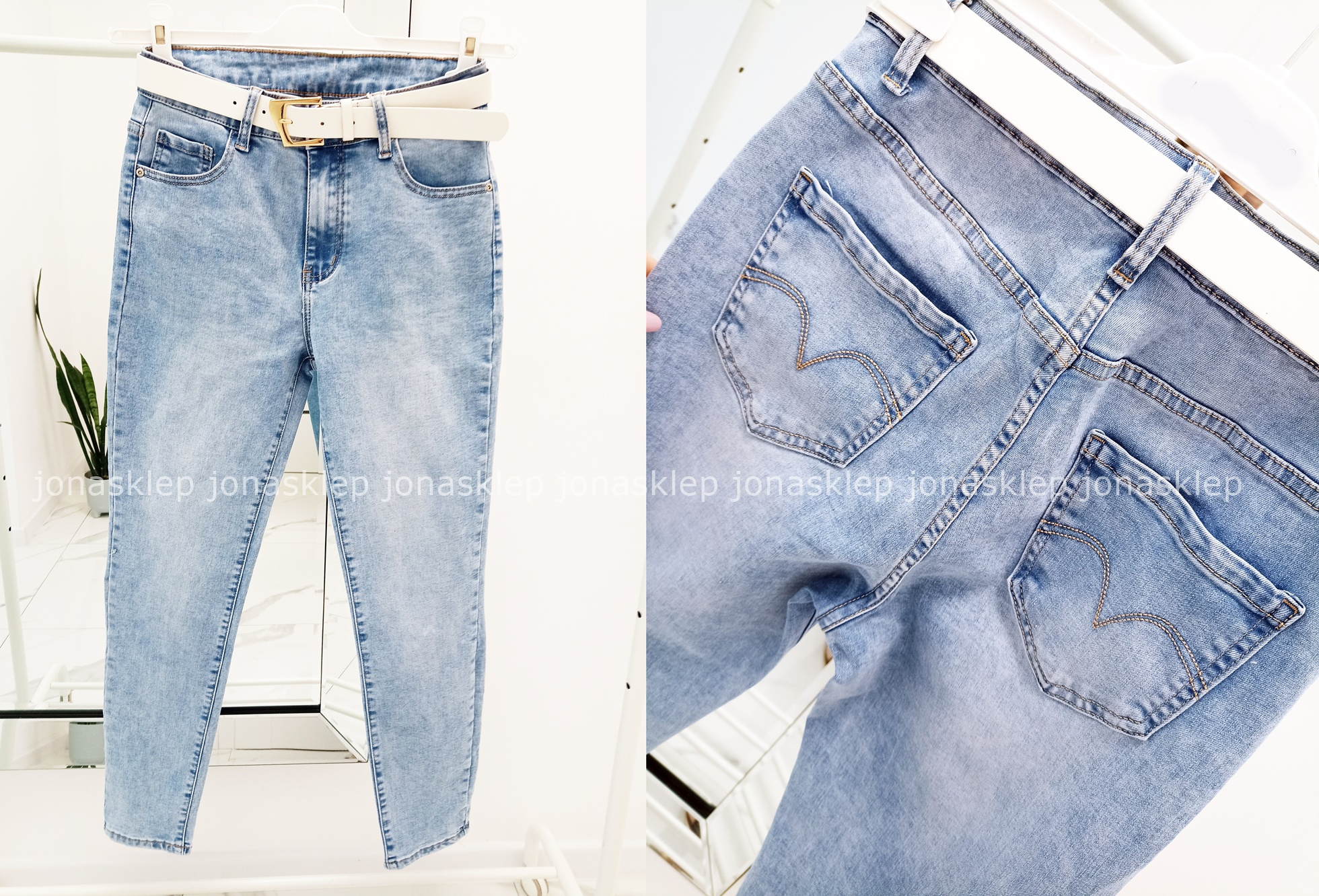 Jeansy damskie PUSH UP JASNE PLUS SIZE