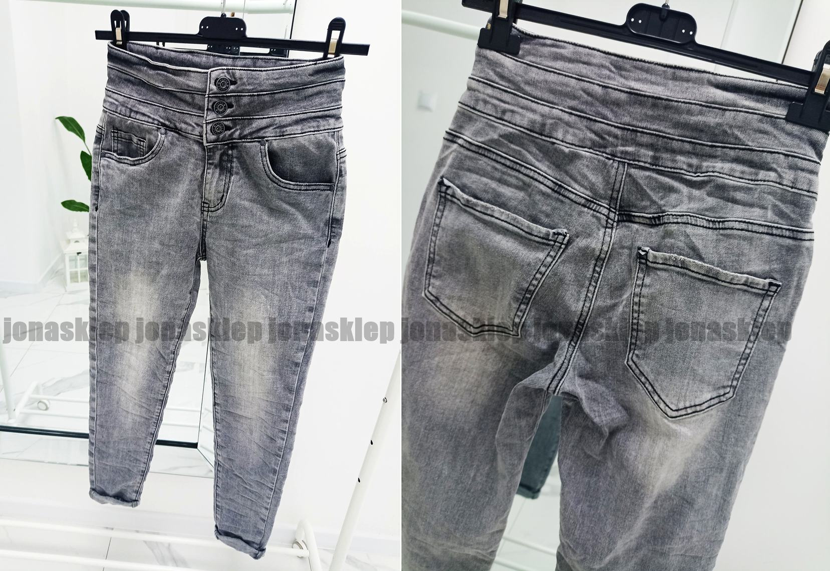 NEW zdobienia JEANS PUSH UP pas gray