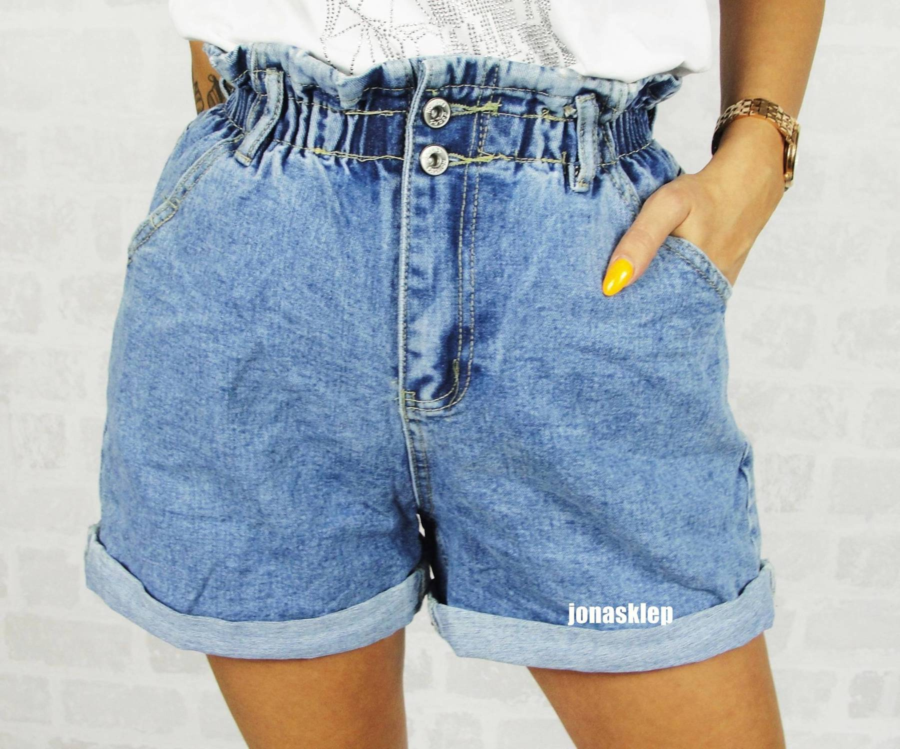 SZORTY hot summer luźne PODWIJANE