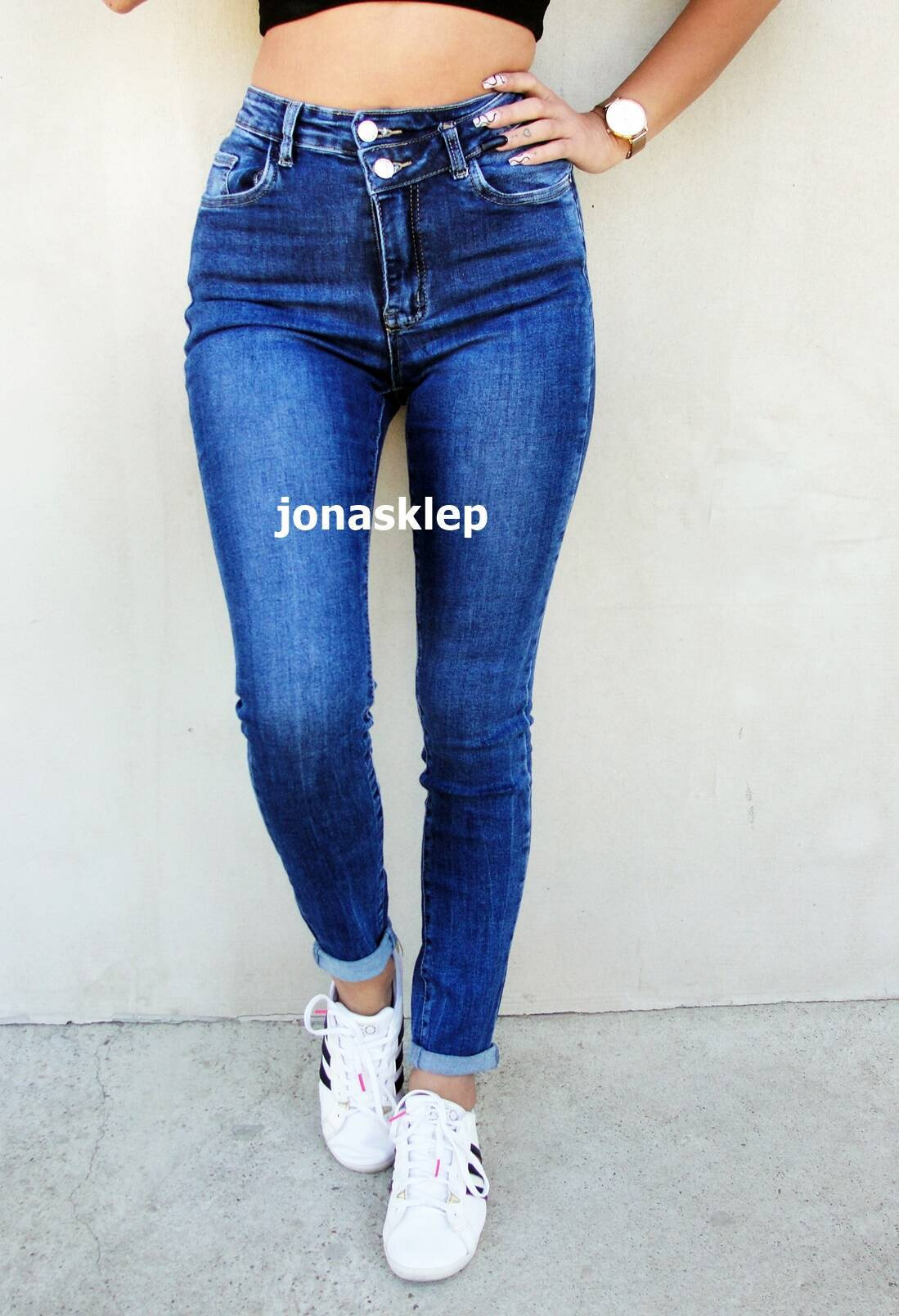 NEW zdobienia JEANS PUSH UP blue pas