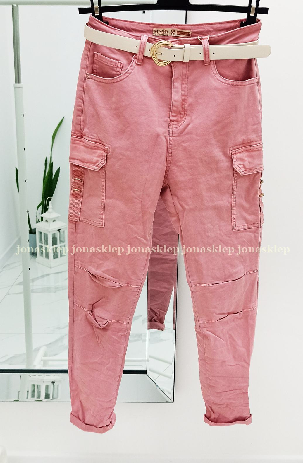 NEW STYLE różowe bojówki PINK CARGO