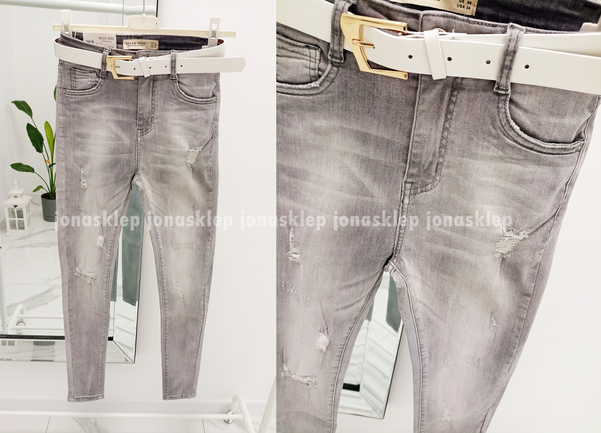 Premium classic jeans PUSH UP rurki przetarcia