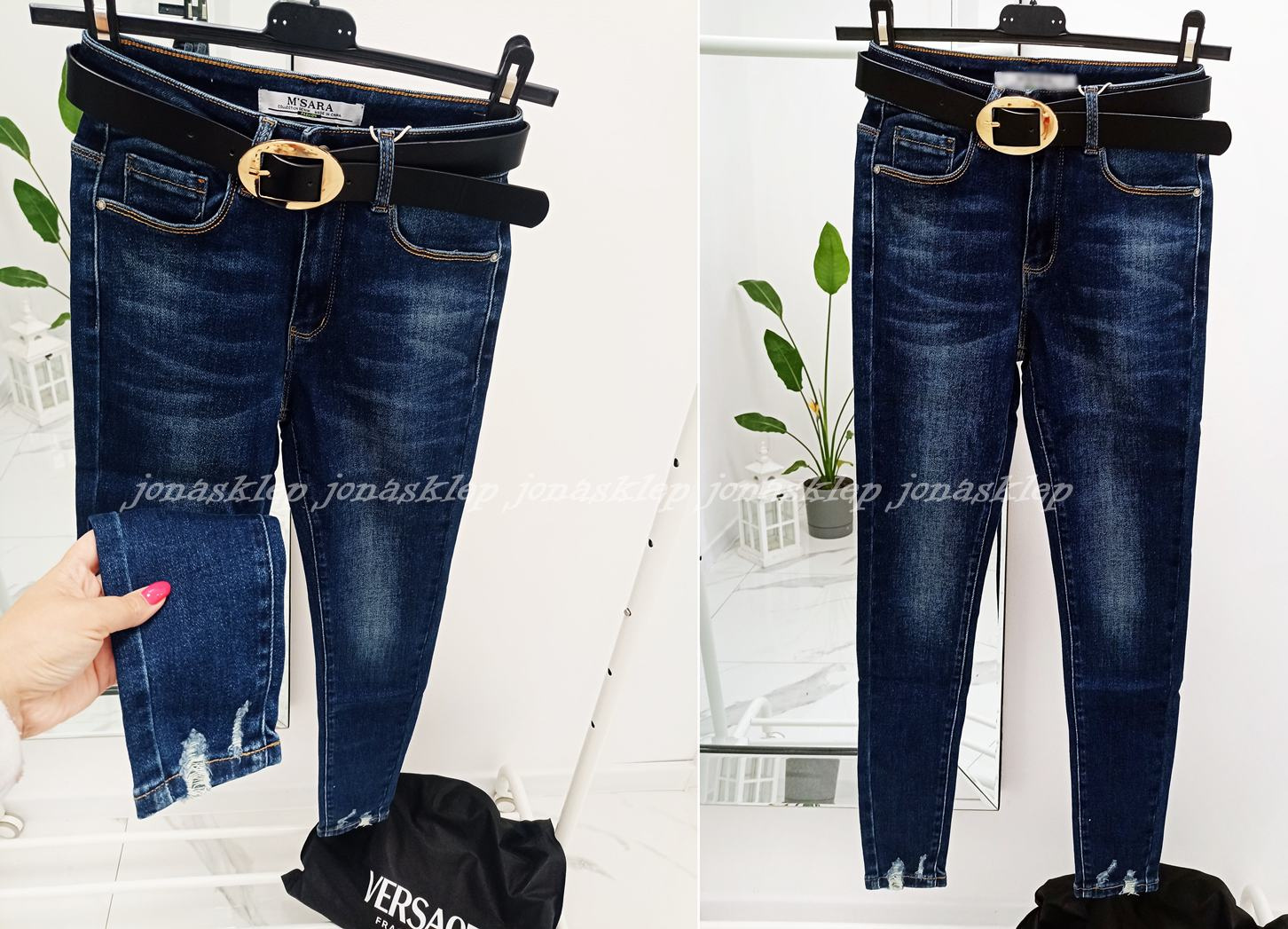 Dark jeans classic jeansy DAMSKIE rurki przetarcia