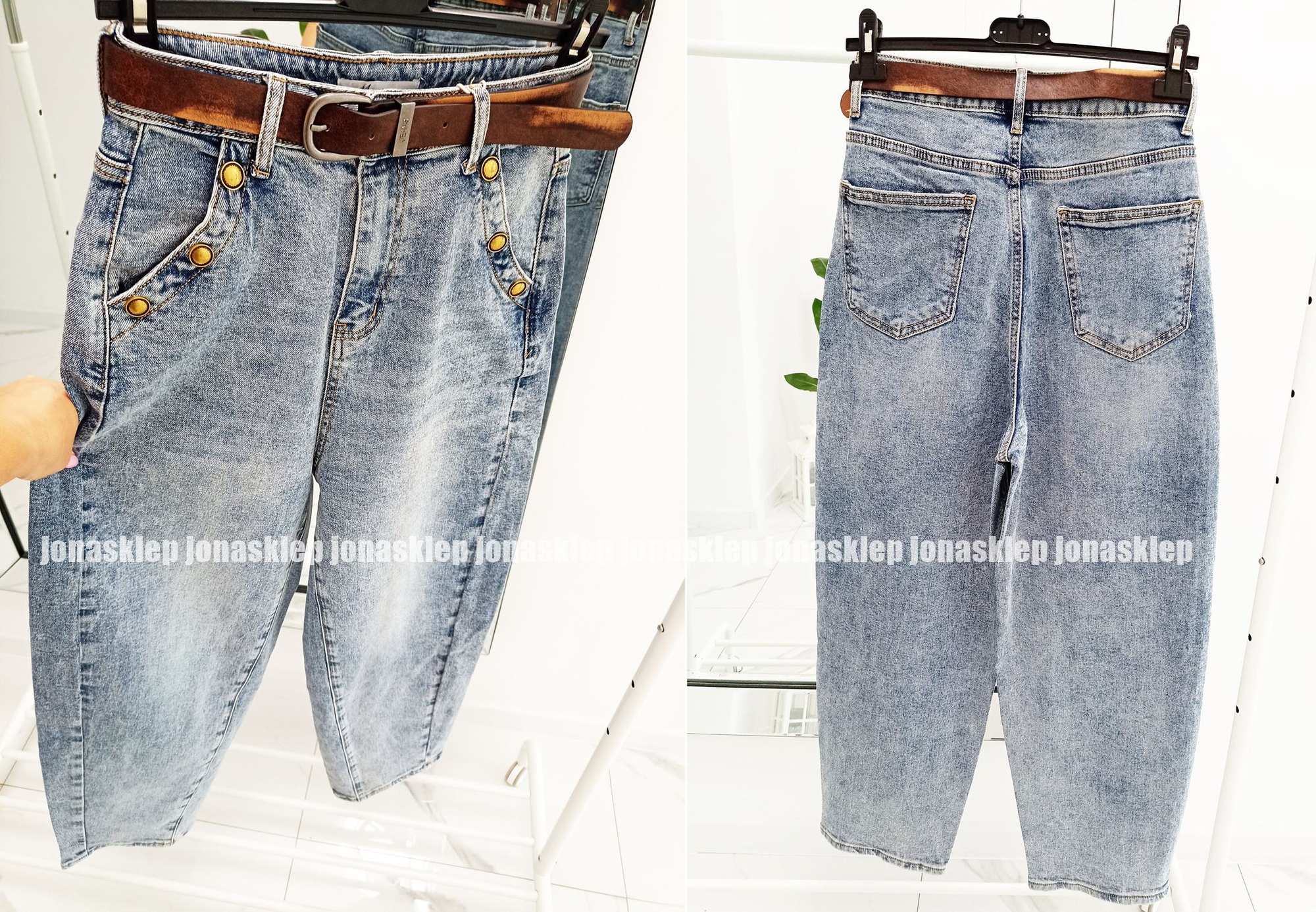 BALLON JEANS dżety vintage new look LUŹNE pasek