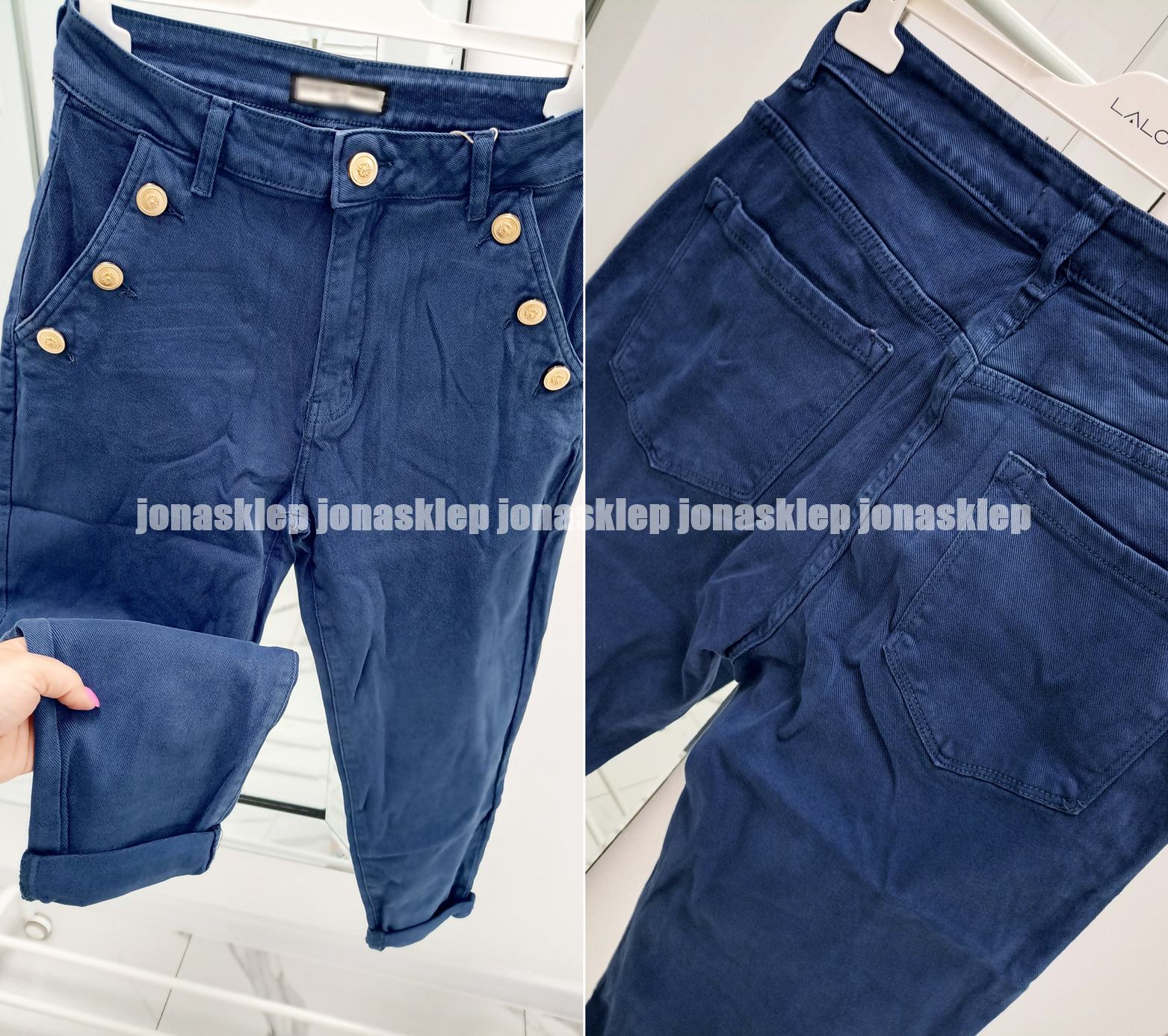 BLUE RURKI jeans SLIM FIT guziki BUTTON plus size