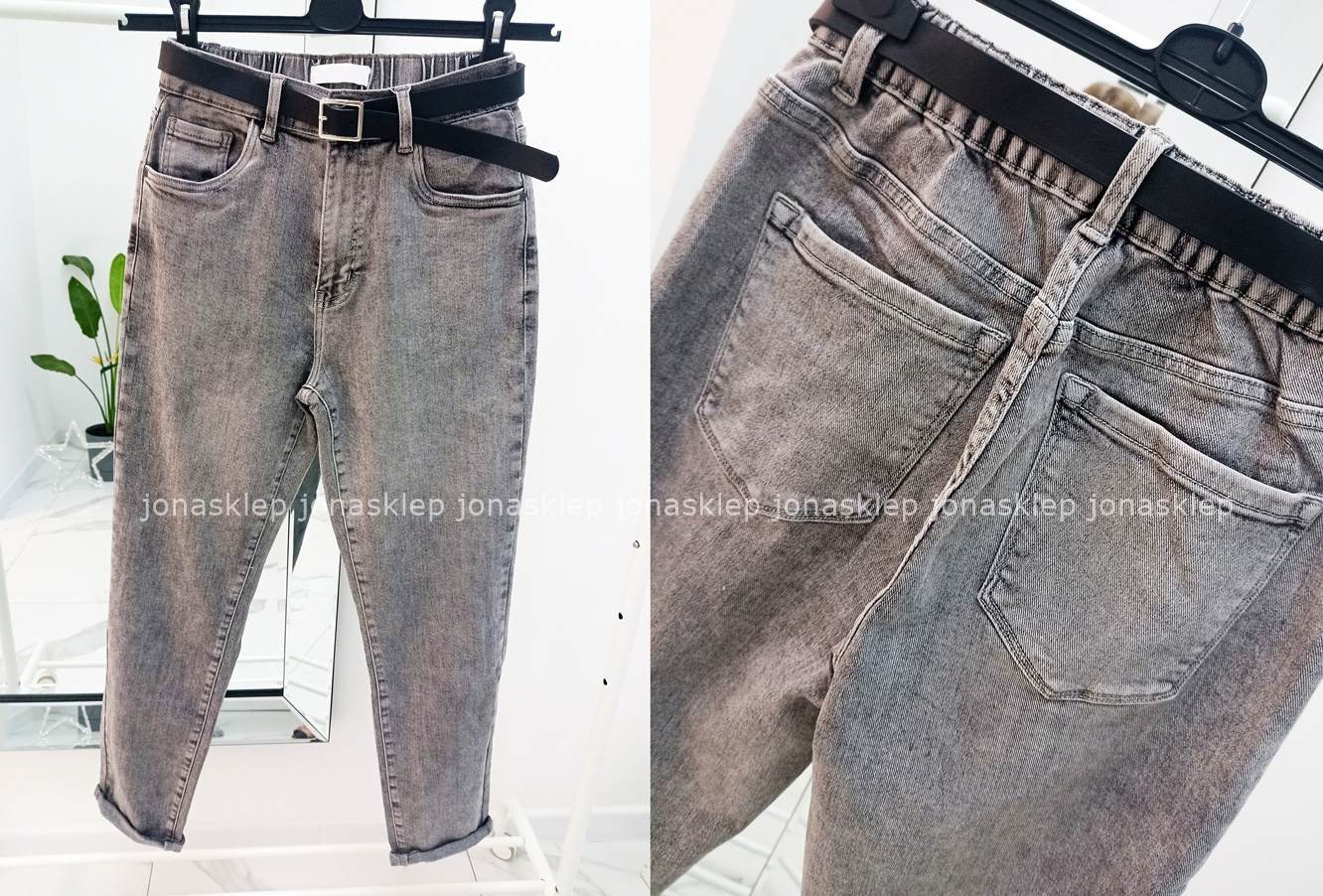 VINTAGE mom fit casual GRAY GUMKA PLUS SIZE