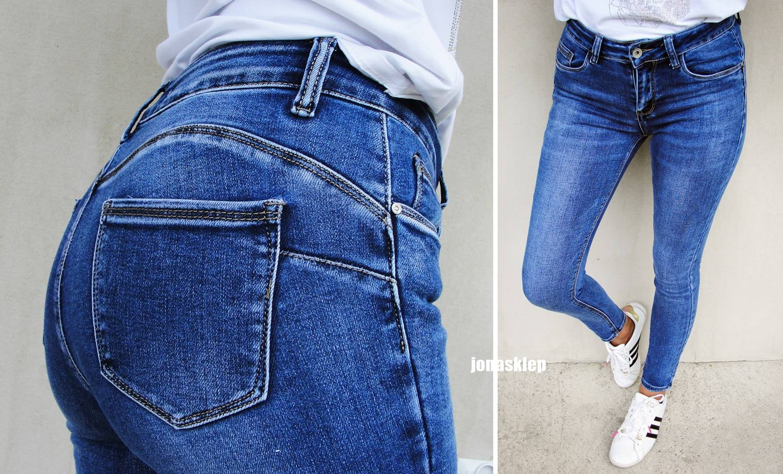 Blue classic jeans PUSH UP rurki slim fit