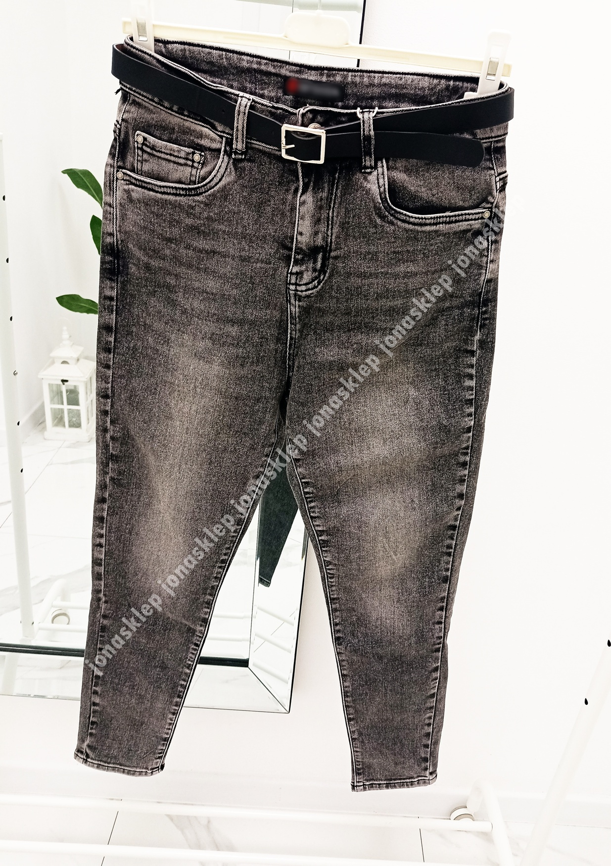 Jeansy VINTAGE mom fit casual baggy GRAY PLUS SIZE