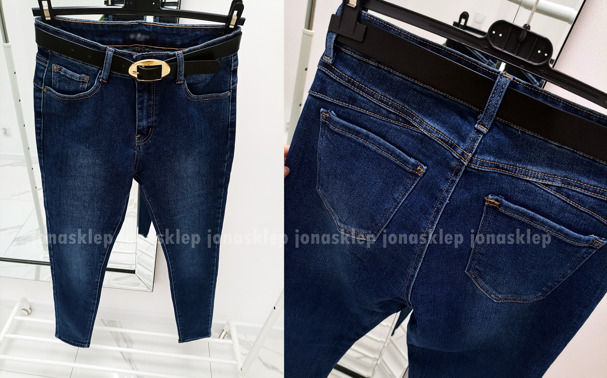 Jeansy DAMSKIE rurki push up DARK PLUS SIZE