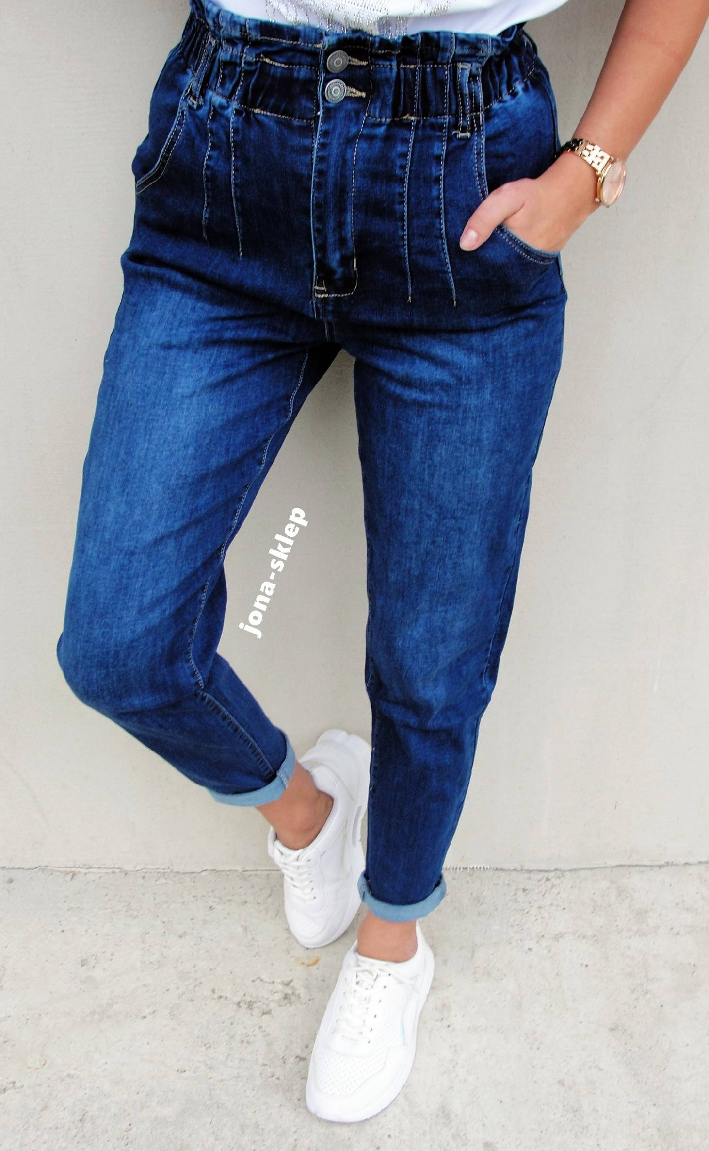 new LUŹNE boyfriendy baggy gumka elastic