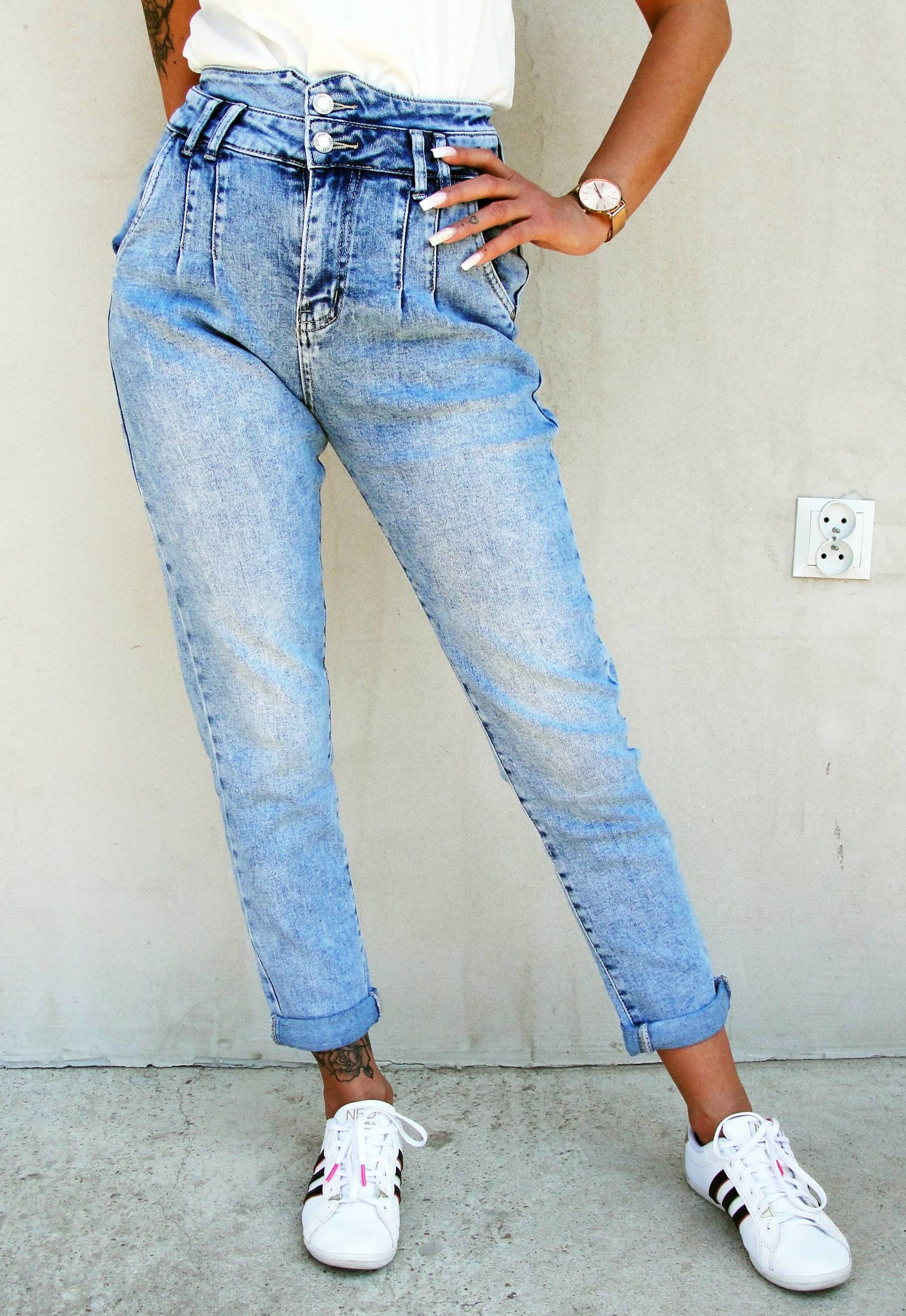 MAYBE casual blue baggy VINTAGE luźne