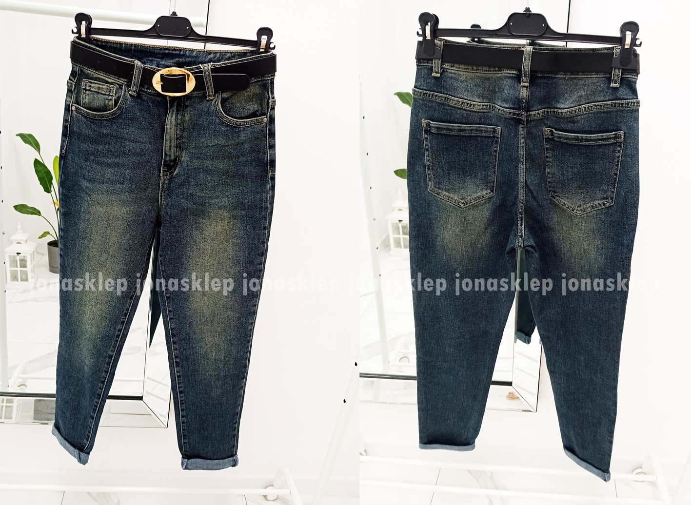 MAYBE mom fit casual ciemne baggy PLUS SIZE