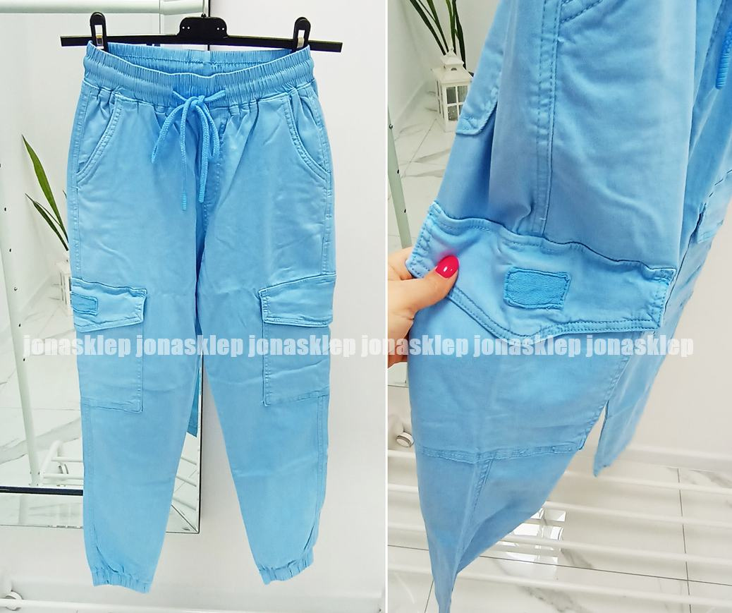 NEW STYLE błękitne bojówki BLUE CARGO