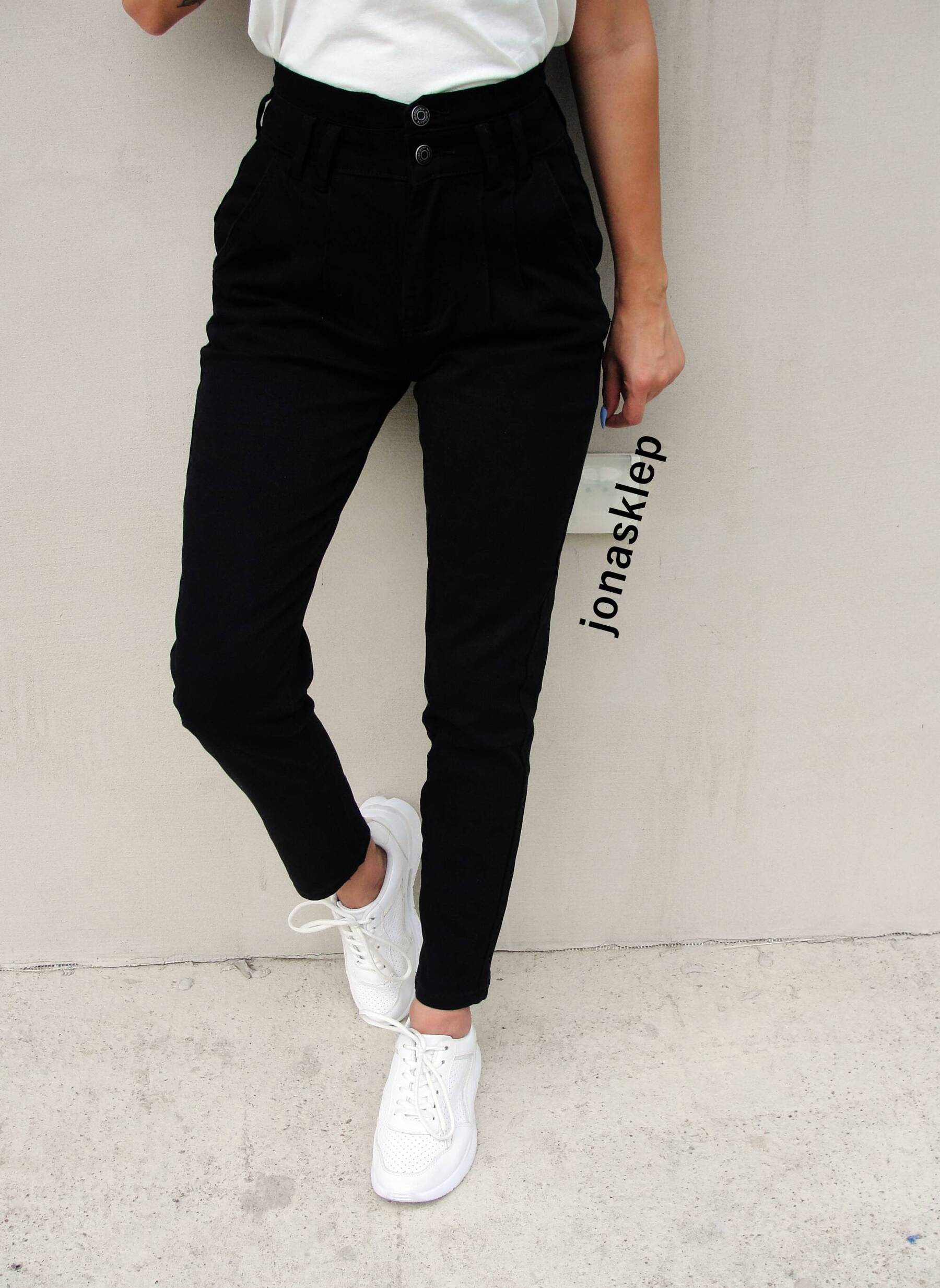 MAYBE casual black baggy VINTAGE luźne