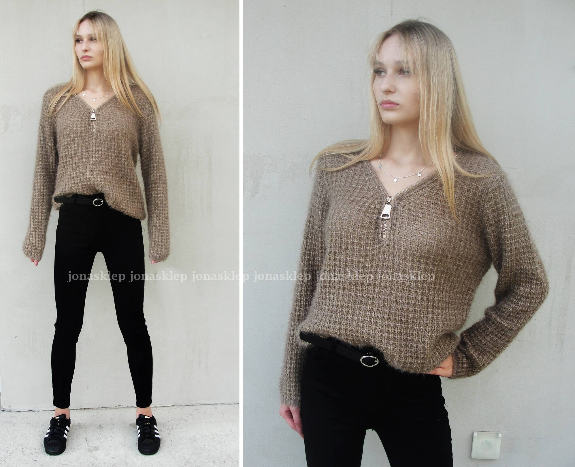 TRENDY SWETER DAMSKI Z ZAMKIEM 