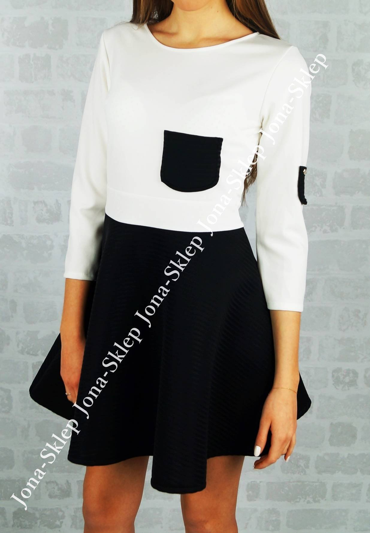 Elegancka sukienka klosz Kieszonka NEW STYLE