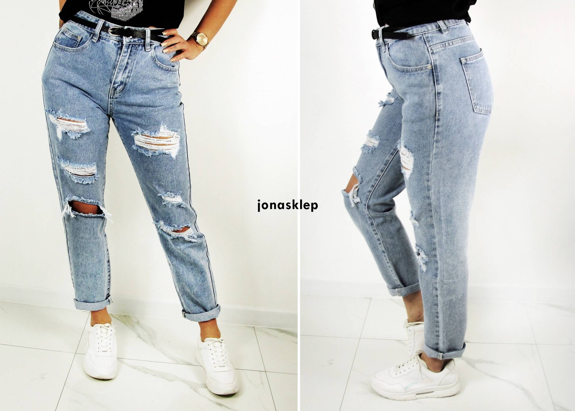 new MOM FIT z dziurami HOLES baggy