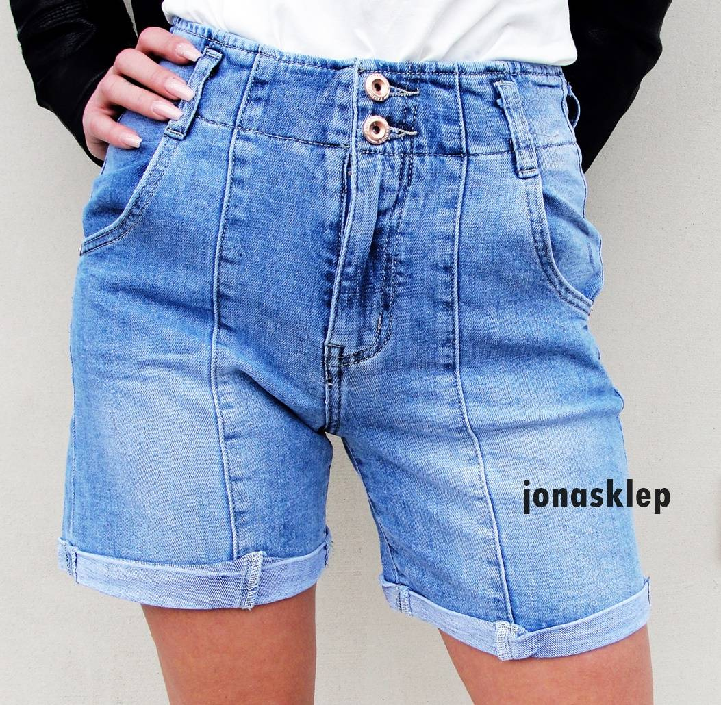 Bermudy z przeszyciami Szorty zaszewki