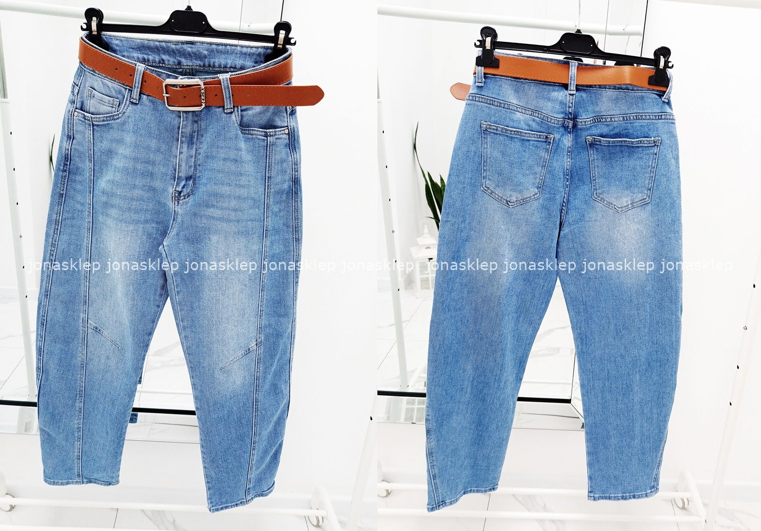 BALLON casual baggy JASNE przeszycia PLUS SIZE pasek