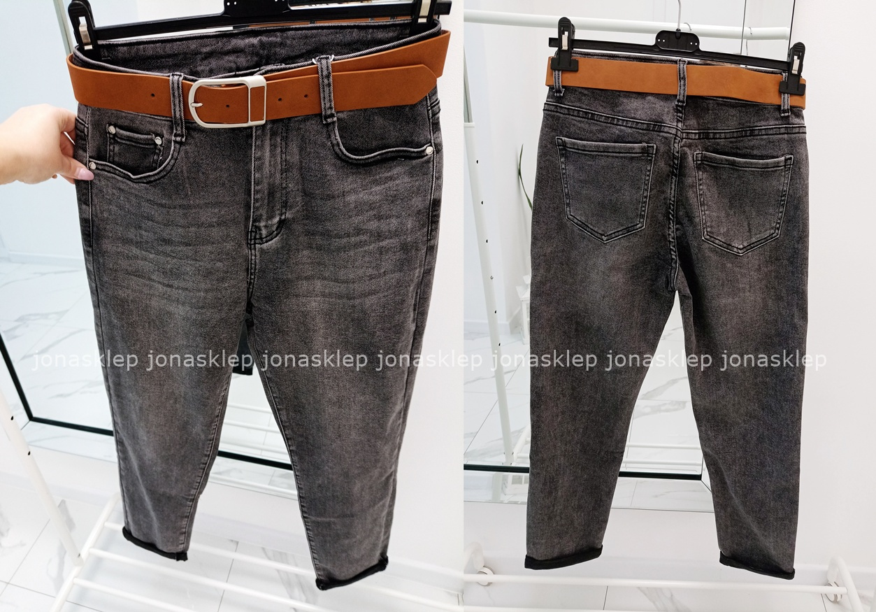 MAYBE mom fit casual GRAY baggy PLUS SIZE pasek