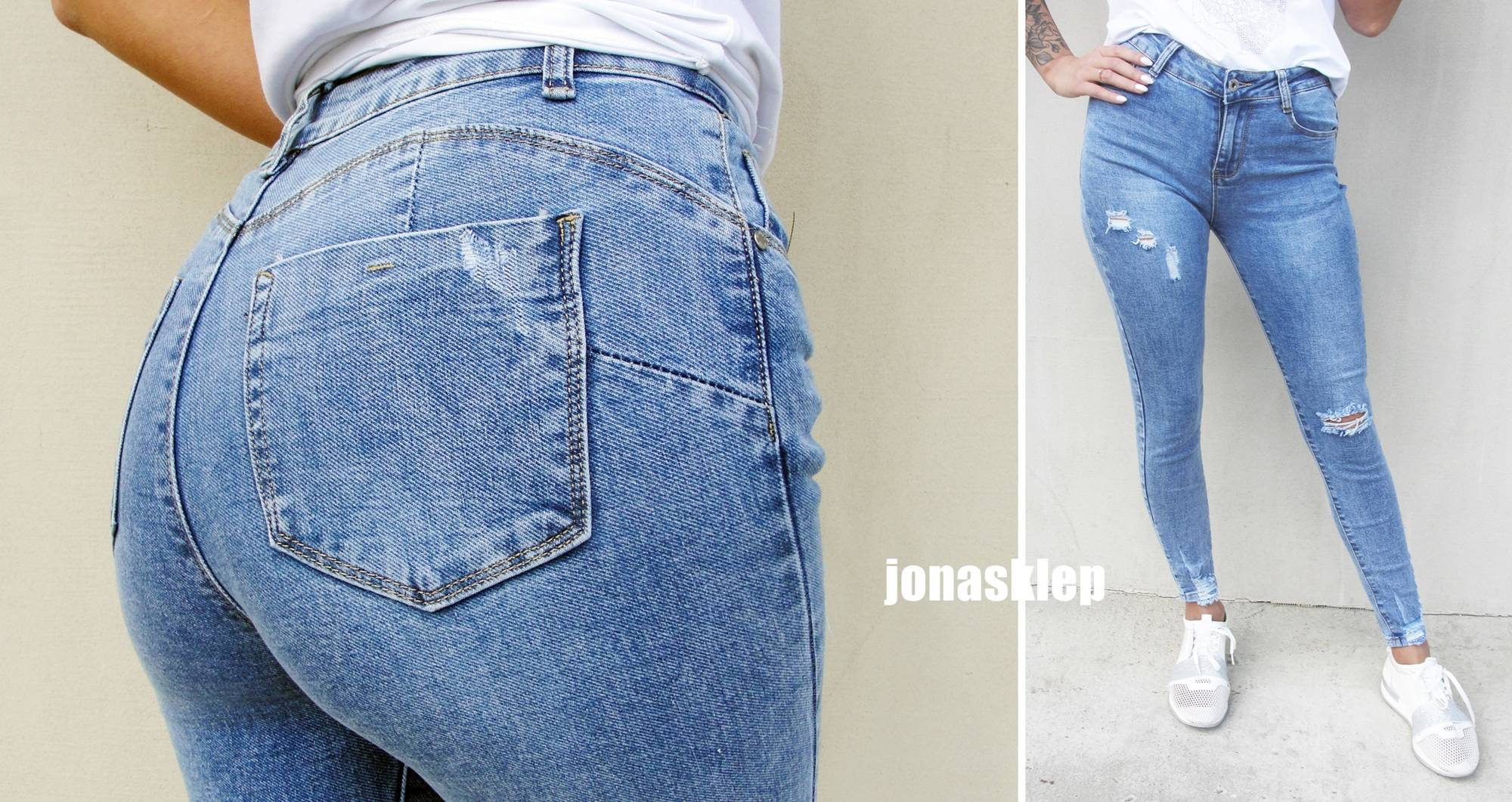 VOGA SKINNY JEANS przetarcia pazurki