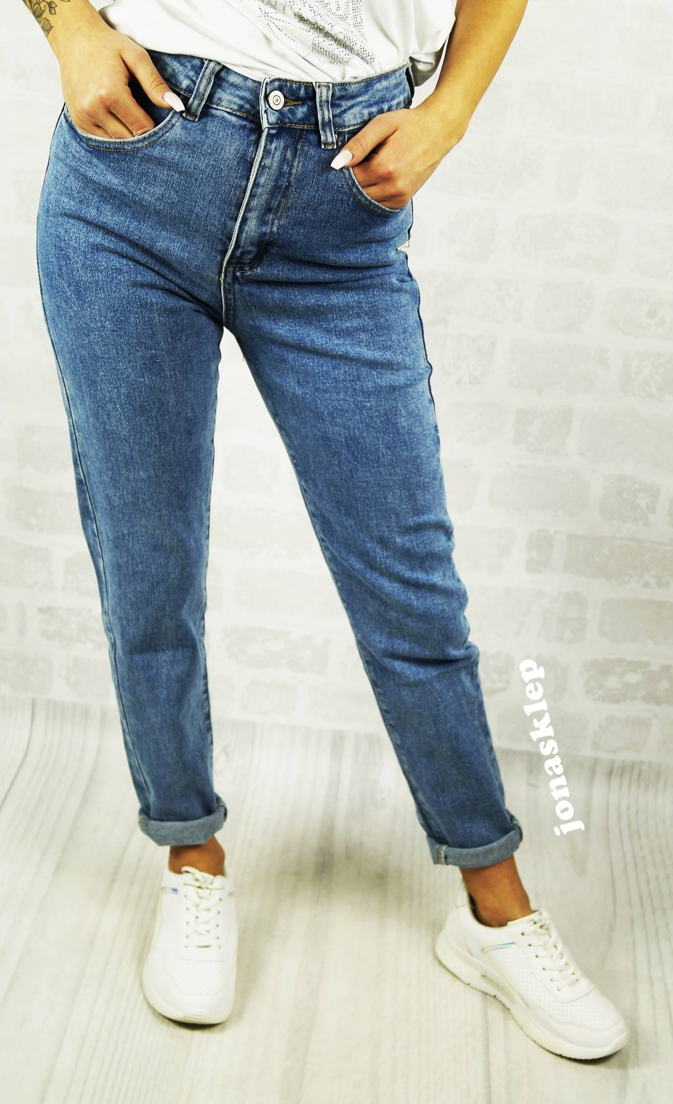 new BAGGY MOM HOT LOOK blue ELASTIC