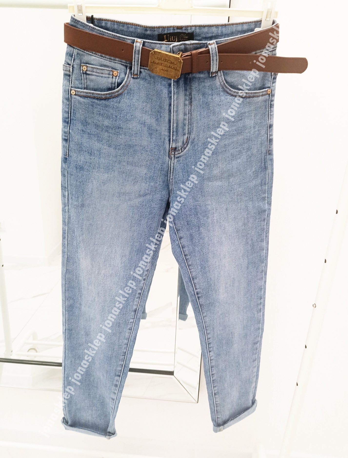 JASNE mom fit casual baggy PLUS SIZE pasek