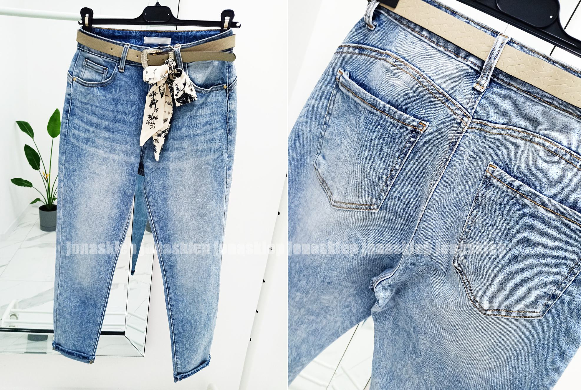Jeansy w kwiaty mom fit PRINT baggy