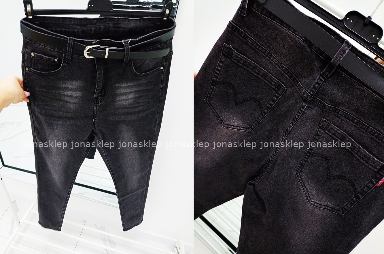 Jeansy z przetarciami black PUSH UP PLUS SIZE