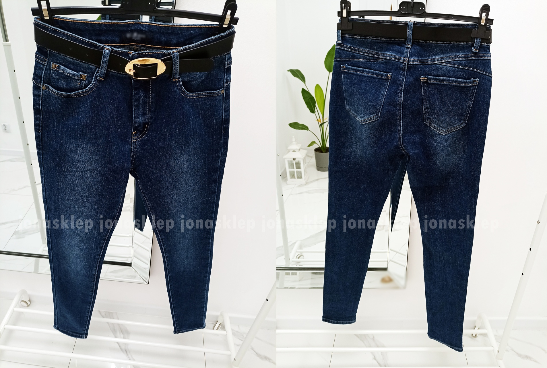 Jeansy DAMSKIE rurki push up DARK PLUS SIZE