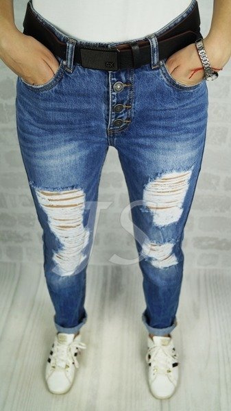 JEANS HOLES boyfriend dziury BUTTON