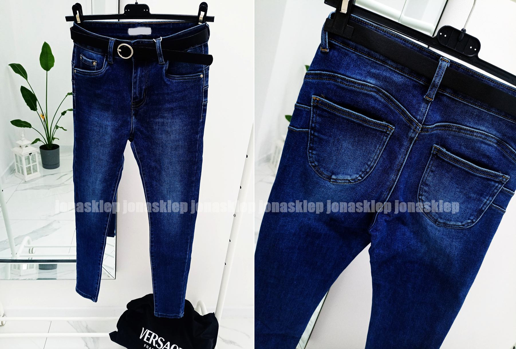 PUSH UP jeans classic jeansy DAMSKIE rurki ciemne