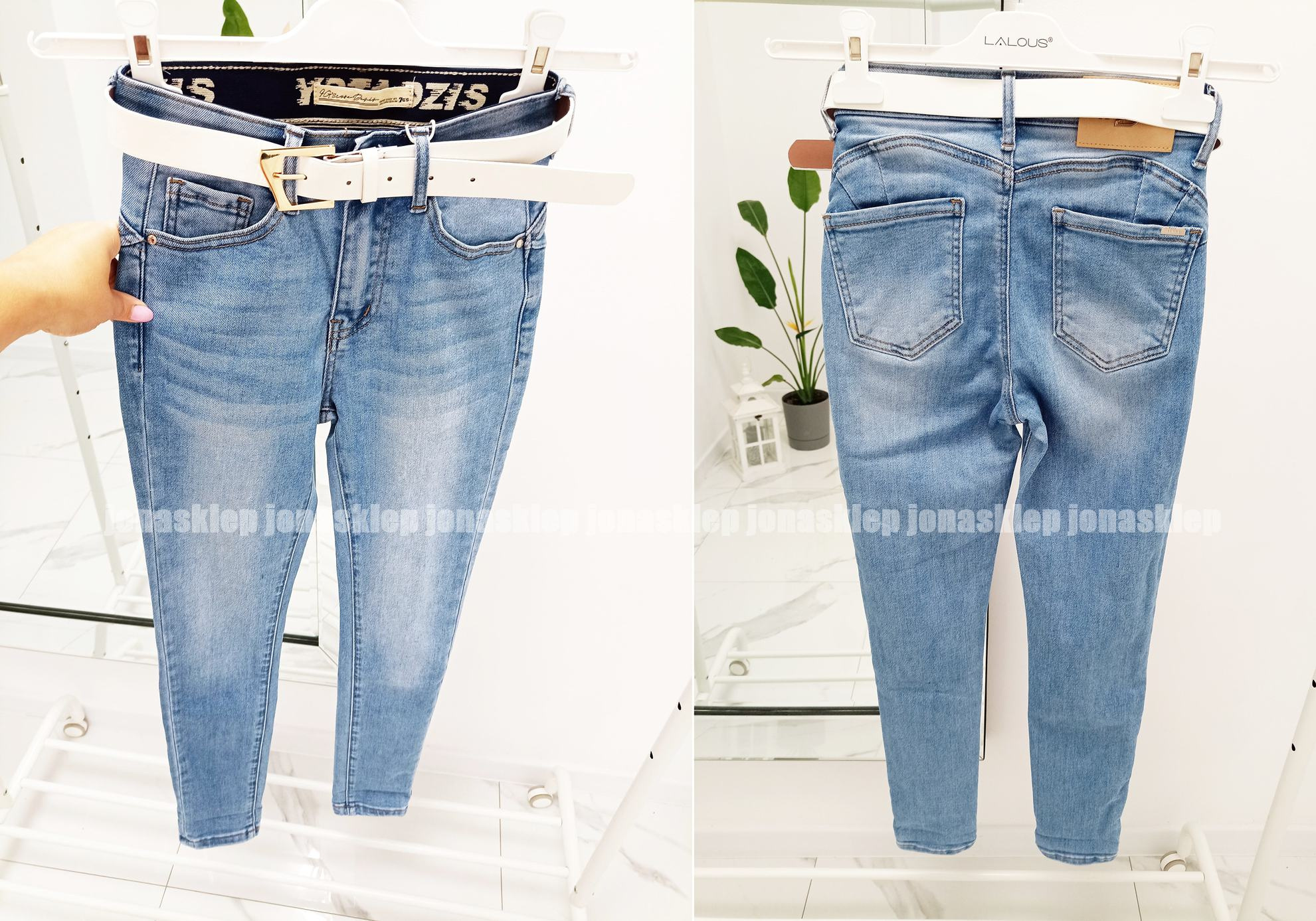 Spodnie PUSH UP classic jeansy DAMSKIE rurki 