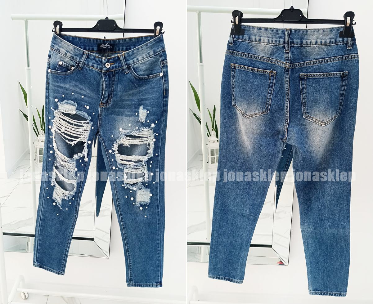 UNIKALNE JEANSY HOLES PEARL dziury