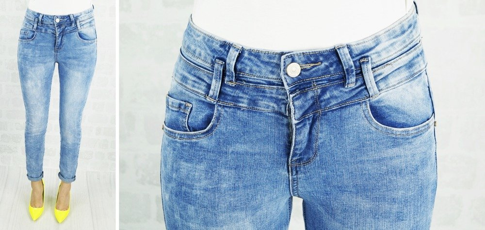 Spodnie high waist jasne rurki WYSOKI STAN