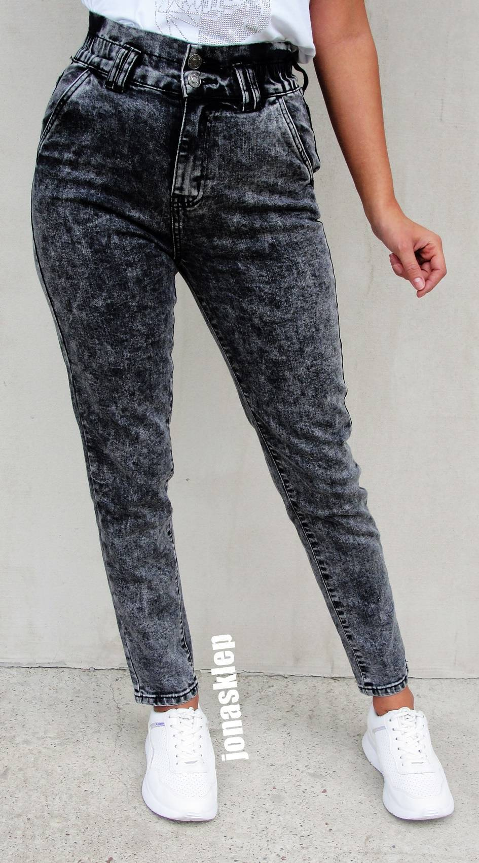 VINTAGE gray JEANS falbanka new look LUŹNE