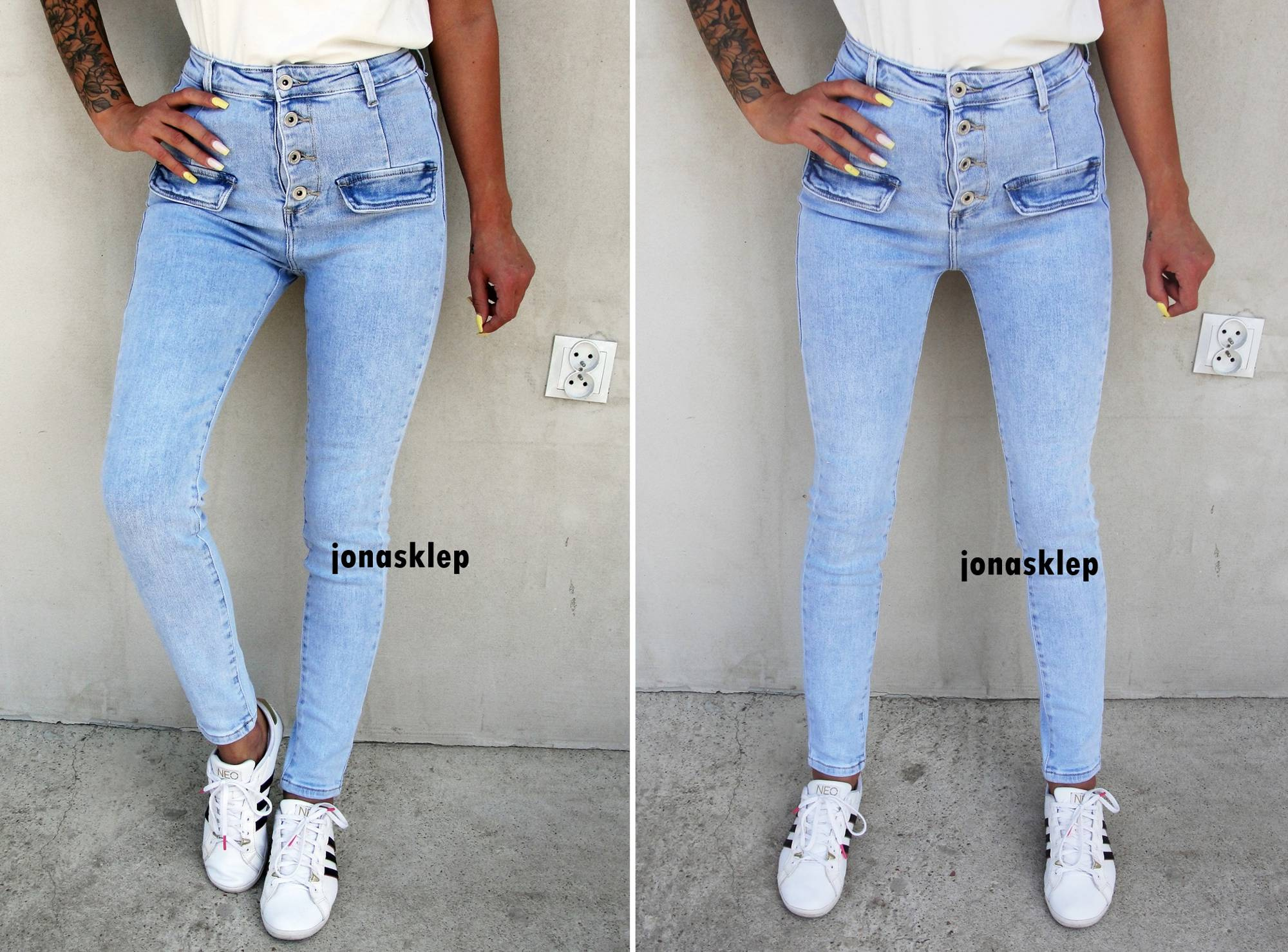 VINTAGE marmur jeansy slim guziki kieszonki