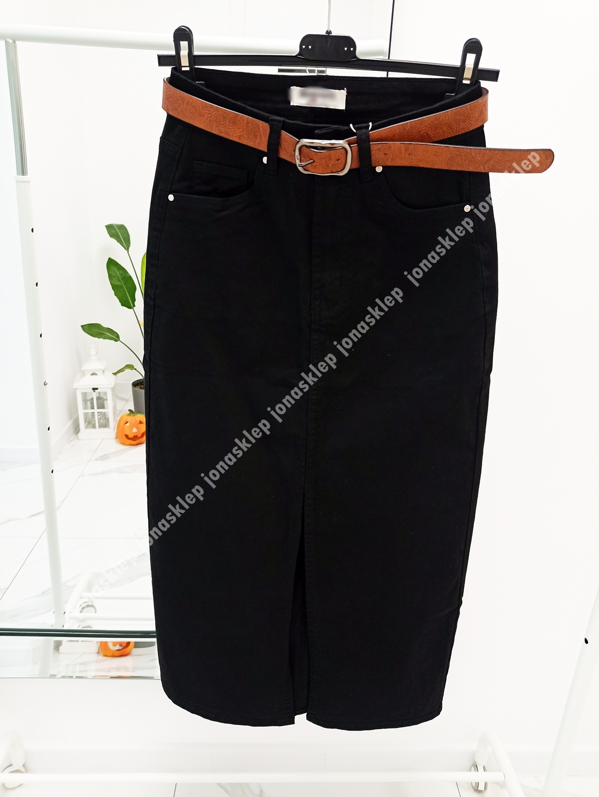 Elegancka BLACK Spódnica MAXI MIDI rozporek PLUS SIZE