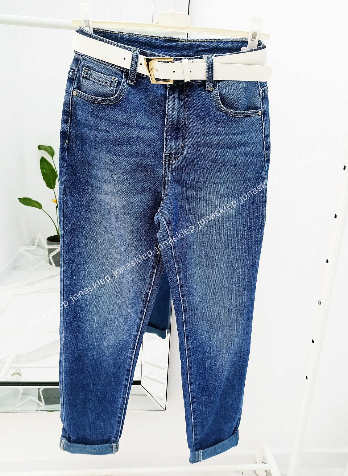 MAYBE mom fit casual blue baggy PLUS SIZE