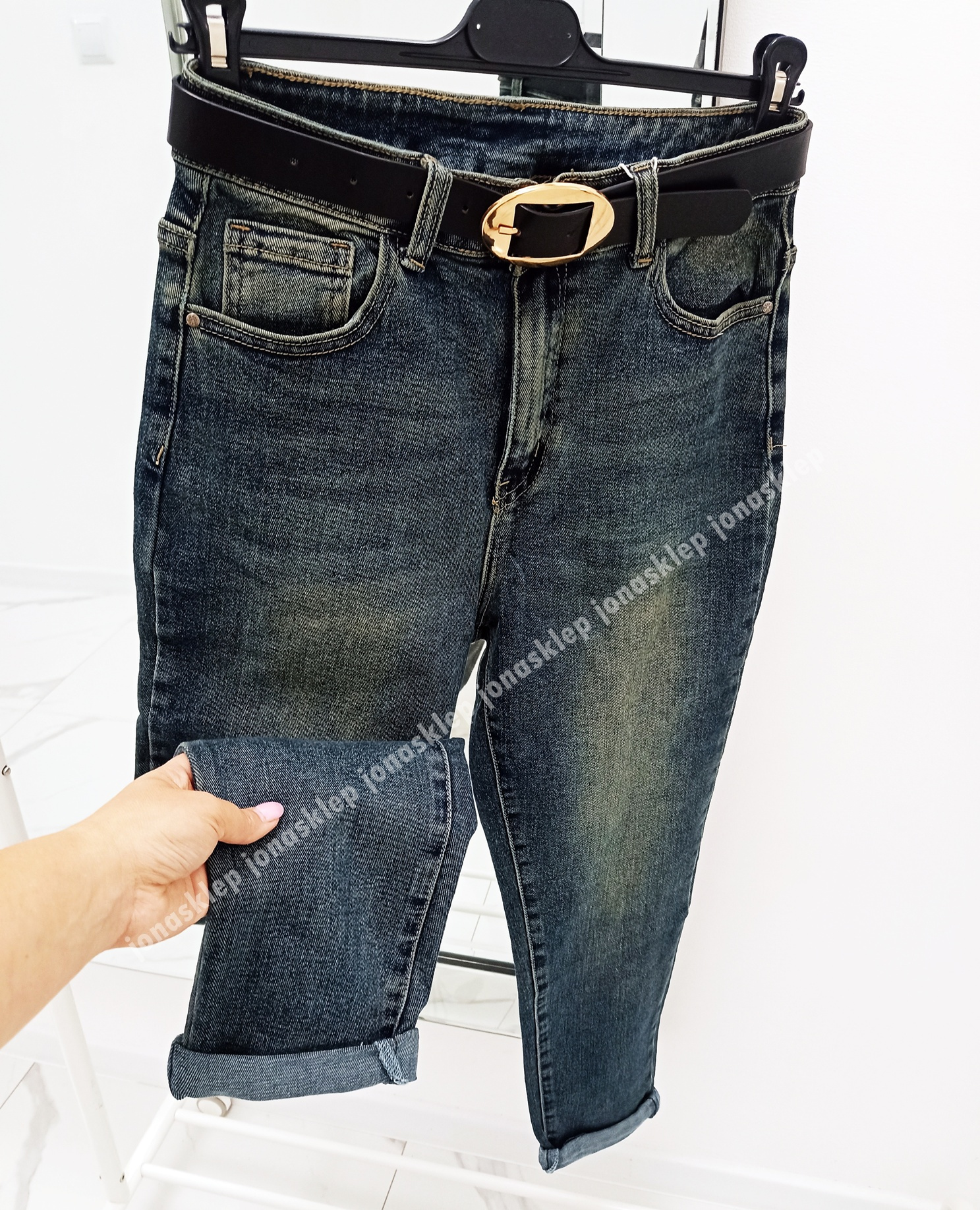 MAYBE mom fit casual ciemne baggy PLUS SIZE