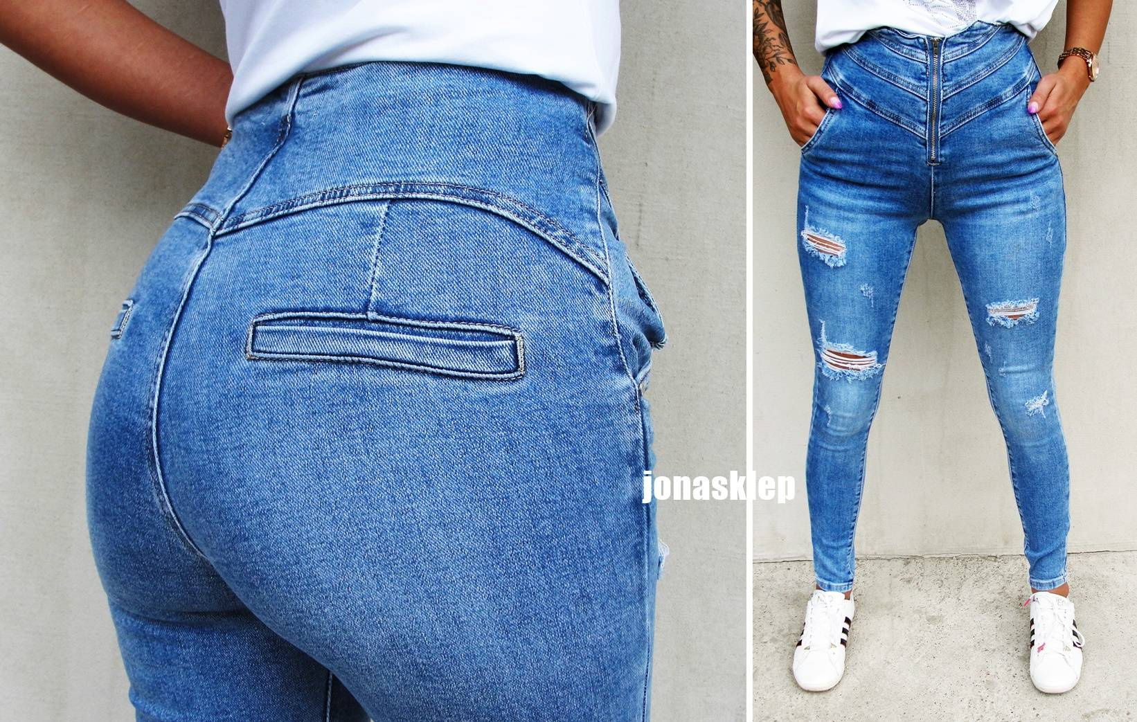 CLASSIC zamek pas jeansy pas LADY dziury